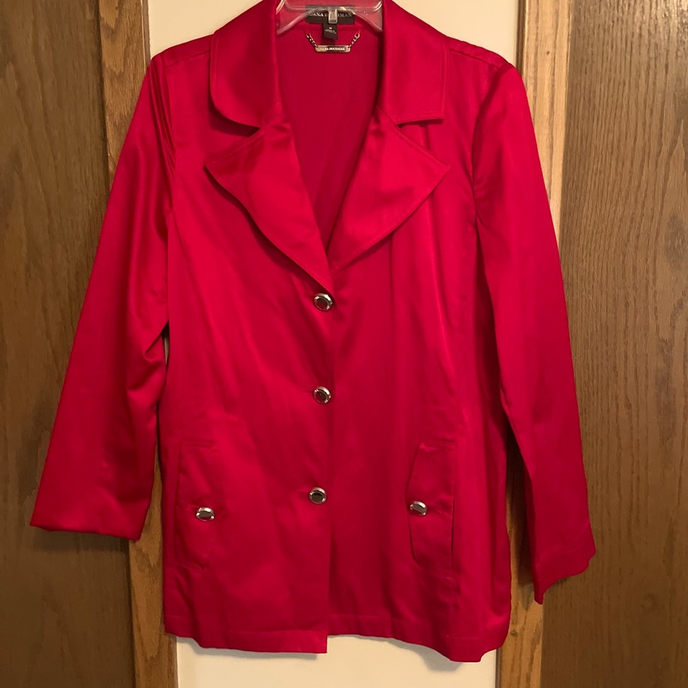 Red Satin Holiday Jacket.
